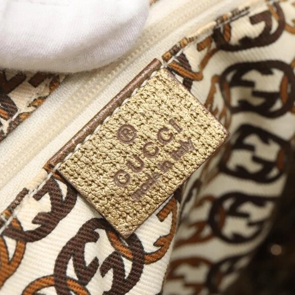GUCCI GG Canvas Hand Bag Beige Gold 163805 Auth 135061 - Picture 12 of 16